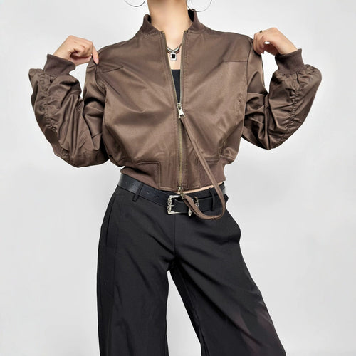 Damen modische Kurzjacke mit elastischem Bündchen R&B