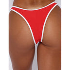 Damen Triangel-Bikini mit verstellbaren Trägern und kontrastierendem Saum R&B