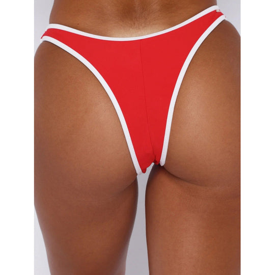 Damen Triangel-Bikini mit verstellbaren Trägern und kontrastierendem Saum R&B