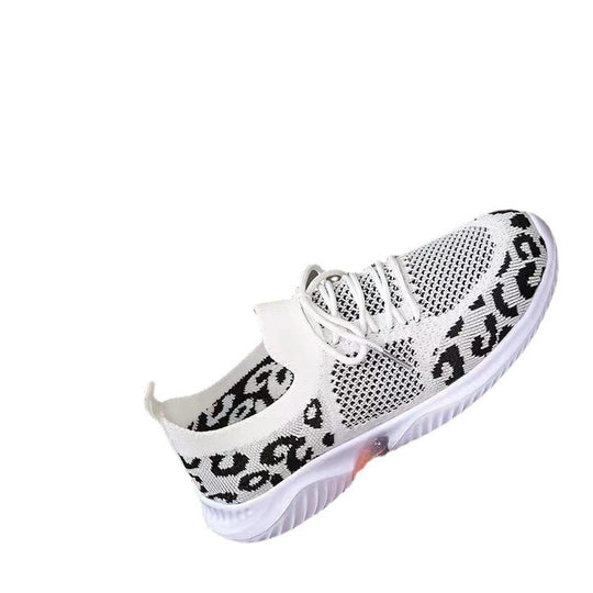Damen Sneakers mit atmungsaktiven Mesh-Einsätzen und modischem Leopardenmuster R&B