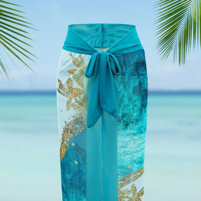 Damen Eleganter Einteiler Badeanzug mit passendem Strandrock R&B