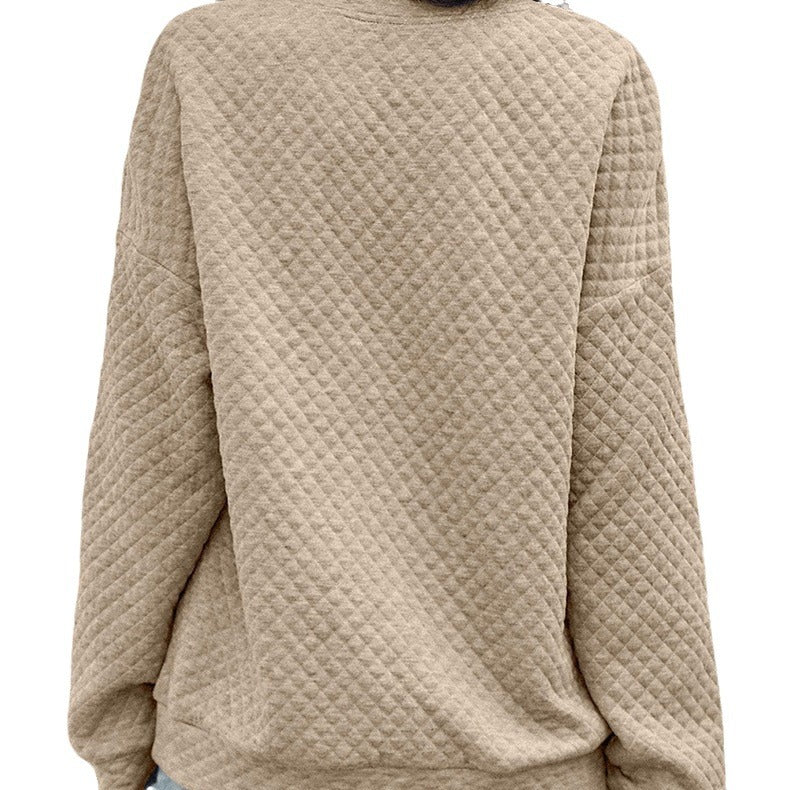 Damen lässiger Sweatpullover mit Tiermuster und Reißverschluss R&B
