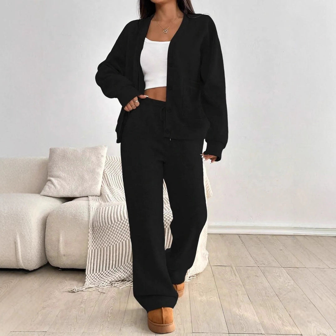 Damen Lässiges Cardigan und Hosen Set R&B