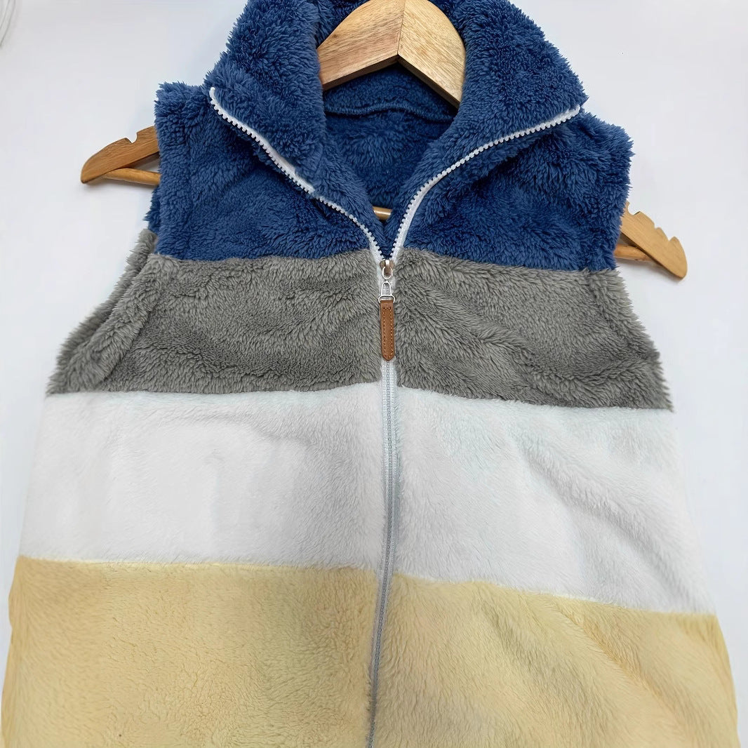 Damen kuschelige Fleece-Jacke mit hohen Kragen und praktischen Reißverschlusstaschen R&B
