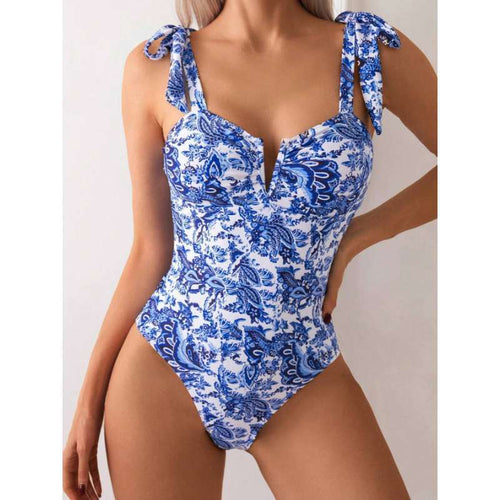 Damen Badeanzug mit verstellbaren Schleifen R&B