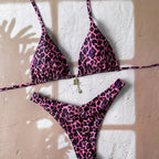 Damen Triangel-Bikini mit edlen Details und Animal-Print R&B