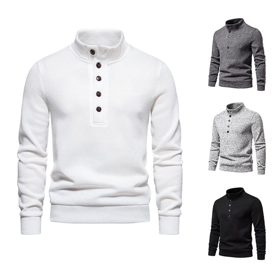 Herren gemütlicher Stehkragenpullover aus weichem Strickmaterial R&B