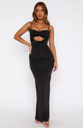 Damen Elegantes Cut-Out Maxikleid R&B