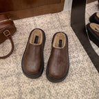 Damen gemütliche Fleece-Clogs mit rutschfester Sohle sowie weichem Kunstfell-Innenfutter R&B