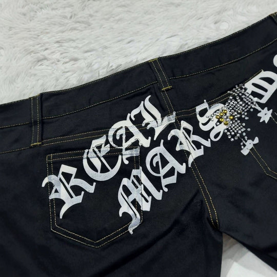 Damen Trendige Jeans-Shorts mit glitzernden Applikationen R&B
