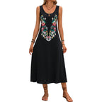 Damen Maxikleid mit verspieltem floralem Muster und raffinierten Trägerdetails R&B