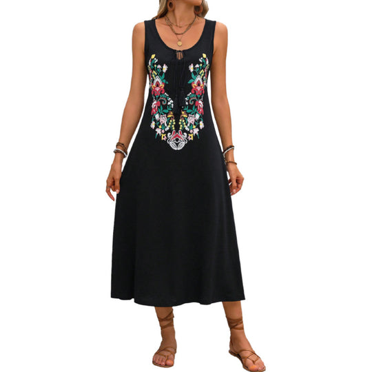 Damen Maxikleid mit verspieltem floralem Muster und raffinierten Trägerdetails R&B