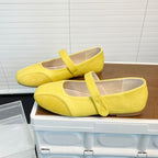 Damen Ballerinas mit modischem Riemenschluss aus hochwertigem Leder R&B