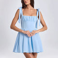 Damen Freizeitkleid mit dekorativen Schleifen und eingearbeitetem Taillengummi R&B