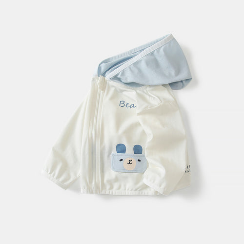 Unisex nan Kapuzenjacke für Kleinkinder mit UV-Schutz, Reißverschluss und elastischen Bündchen R&B