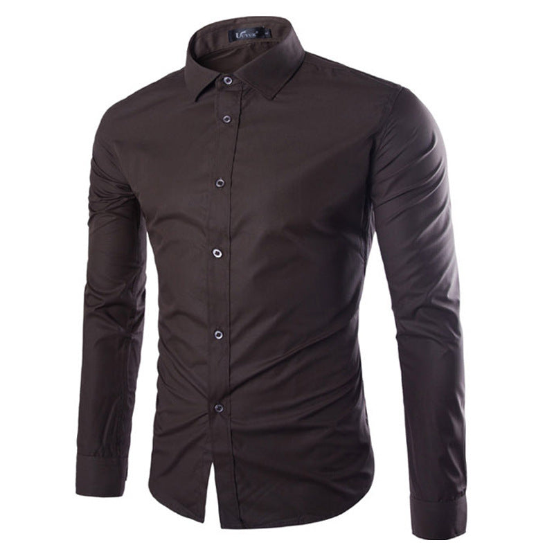 Herren elegante Langarmhemd R&B