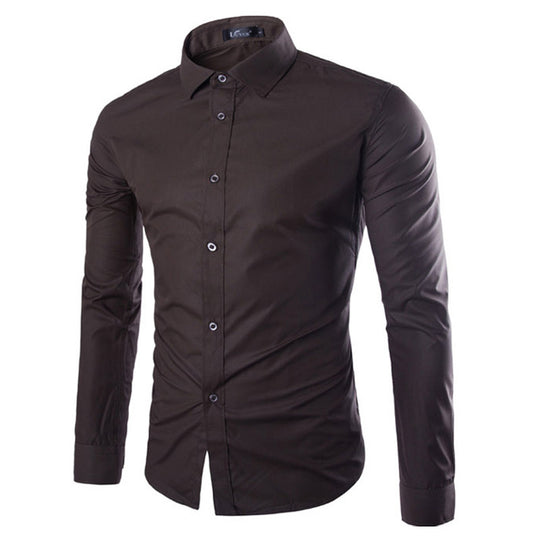 Herren elegante Langarmhemd R&B