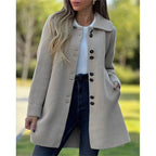 R&B | Mantel Wool Tailored Passform Einreihig Breiter Kragen Mittellang