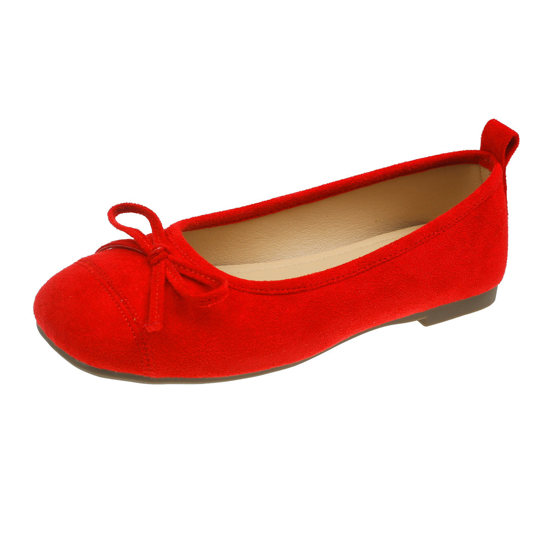 Damen Ballerinas mit zierlicher Schleifenverzierung und bequemer Ledersohle R&B