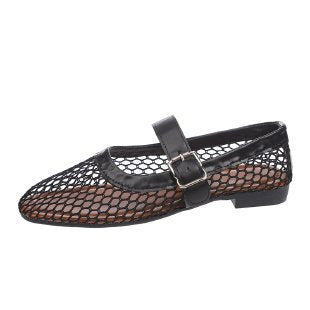 Damen modische Riemchen-Ballerinas mit Netzstruktur R&B