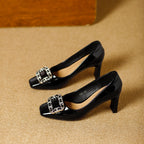 Damen elegante Pumps mit edel verzierter Schuhspitze