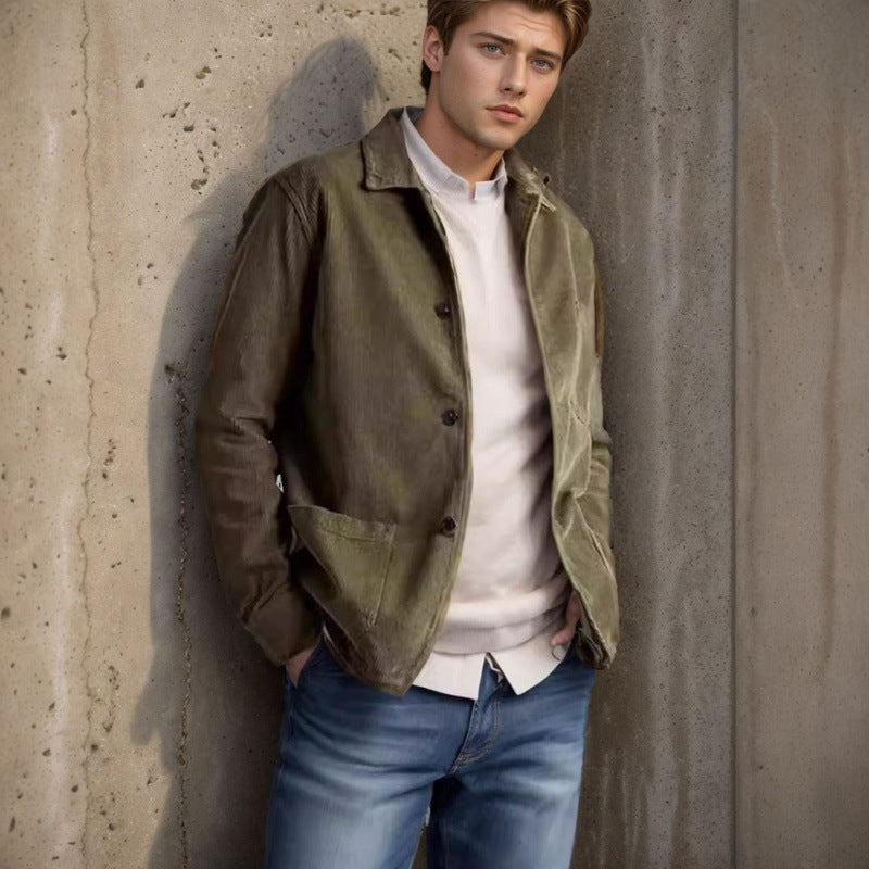 Damen moderne Kordjacke mit praktischen Taschen R&B