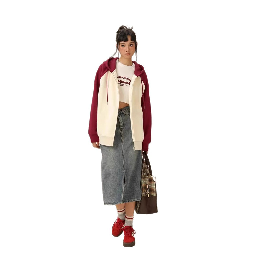 Damen Kapuzenjacke mit Farbblockdesign R&B