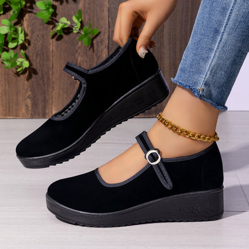 Damen Elegante und bequeme Mary Jane Halbschuhe mit verstellbarem Riemen R&B