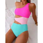 Damen Cut-Out Badeanzug mit asymmetrischem Design R&B