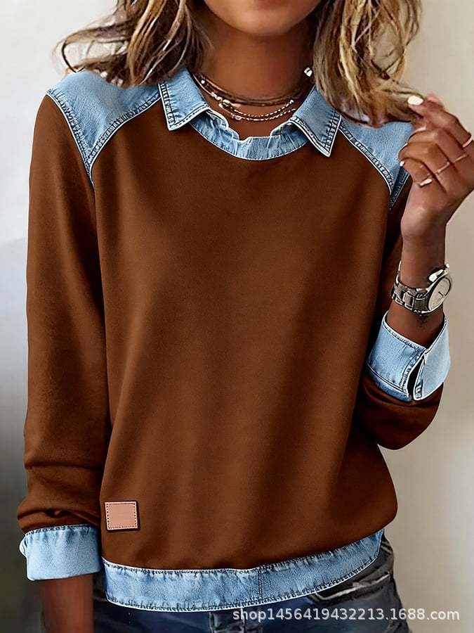 R&B | Sweatshirt mit Kontrast Einsätzen