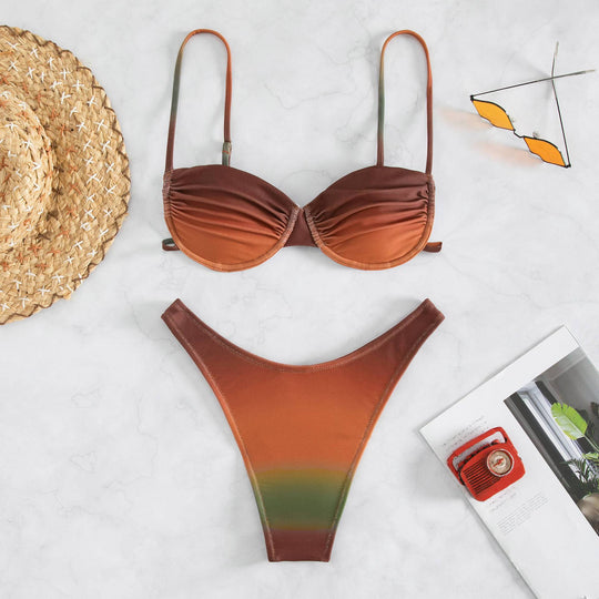 Damen Push-Up Bikini mit innovativem Farbverlauf R&B