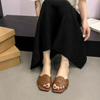 Damen modische Slides mit floraler Applikation R&B
