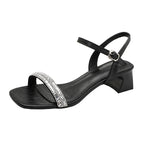 Damen Slingback-Sandalen mit funkelndem Design und komfortablem Blockabsatz