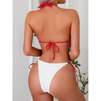 Damen Triangle-Bikini mit verspielten Krawatten und fruchtigen Details R&B