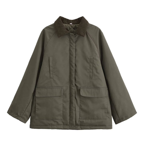 Damen Übergangsjacke mit hohem Kragen und praktischen Taschen R&B