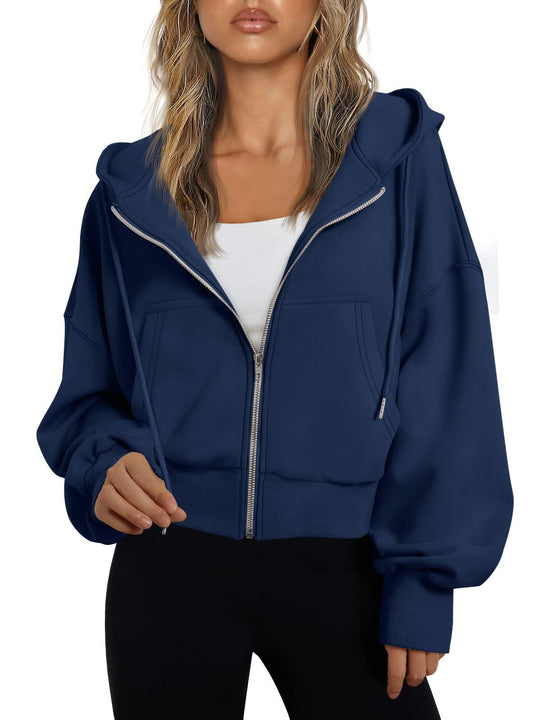 Damen modischer Kapuzenpullover mit lässigem Schnitt und praktischen Taschen R&B