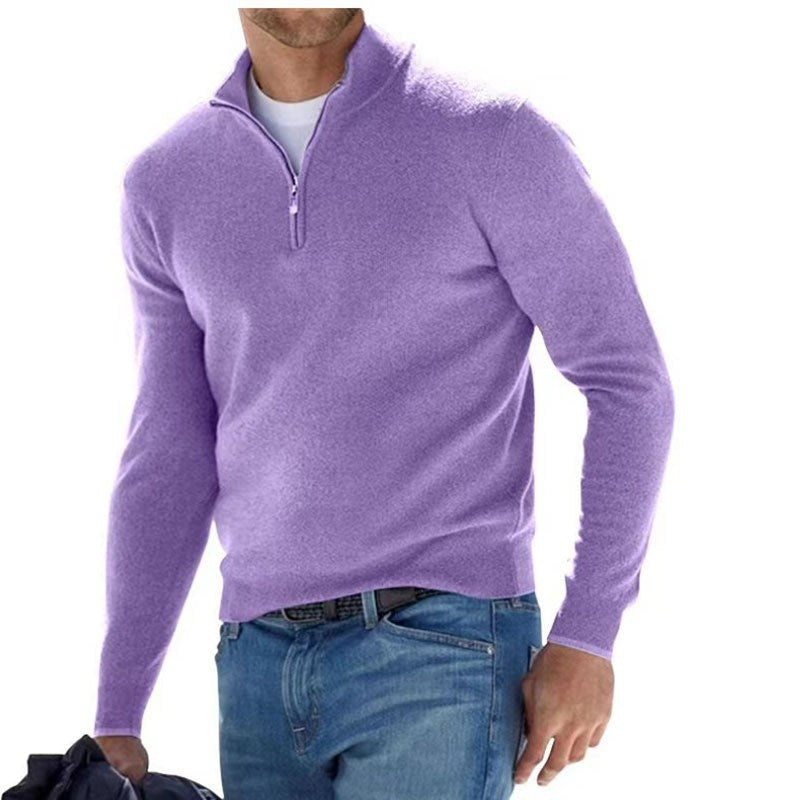 Damen nan leichter Sweatshirtpullover mit halbem Reißverschluss R&B