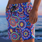 Herren Badeshorts mit animalischem Muster und elastischem Bund