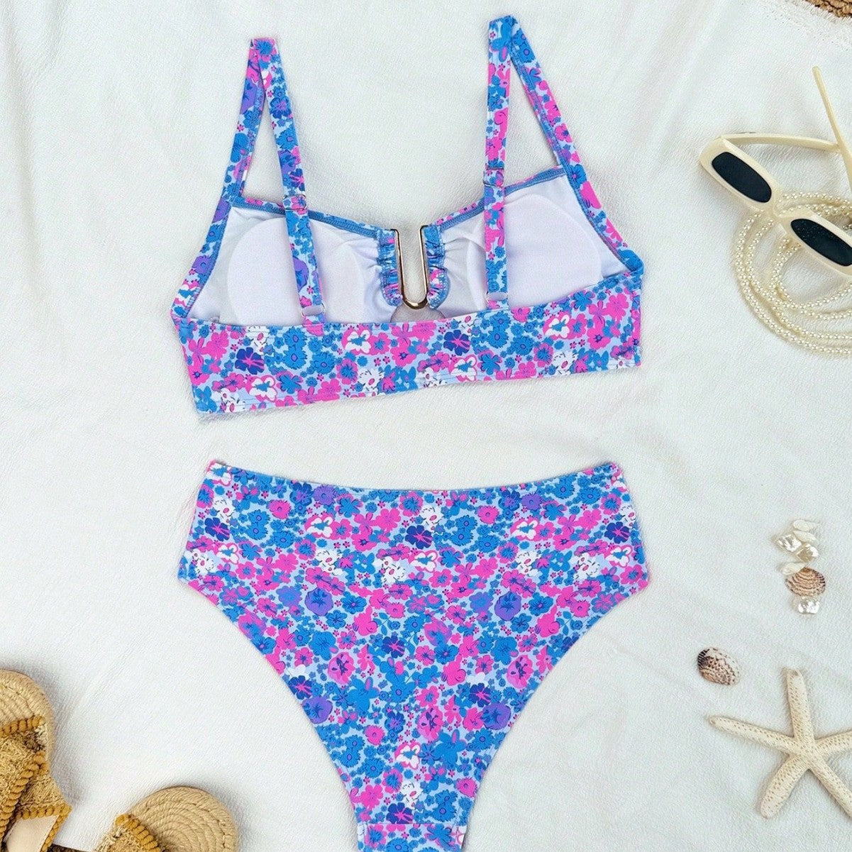Damen Bikiniset mit modischem Verschluss und floralem Design R&B