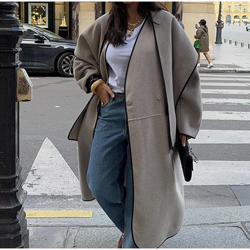 Damen Oversized Wollmantel R&B