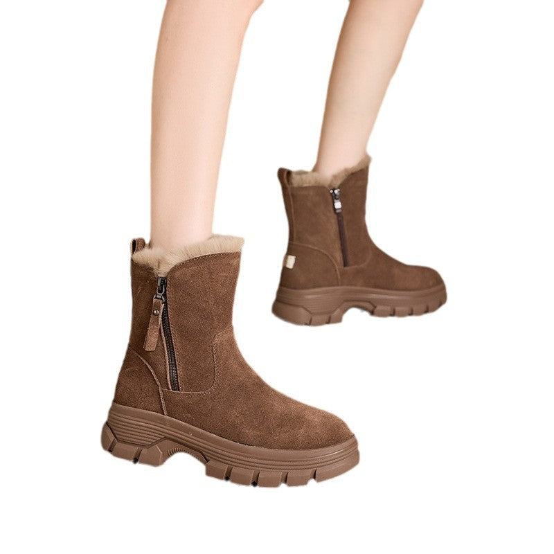 Damen Warme Winterstiefel mit durchgehendem Futter und robustem Reißverschluss R&B
