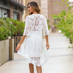 Damen Häkelstrandüberwurf mit elegantem floralem Design und lässigem Schnitt R&B