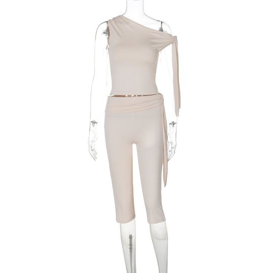 Damen Einseitiger Jumpsuit mit exklusiven Drapierungen R&B