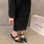 Damen elegante Slingback Pumps mit modischem Schnallen-Design R&B