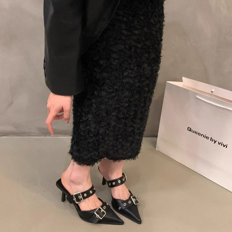 Damen elegante Slingback Pumps mit modischem Schnallen-Design R&B