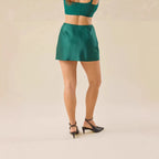 Damen Minirock im eleganten Satin-Finish mit hohem Schnitt R&B