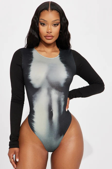 Damen Langarm Bodysuit R&B