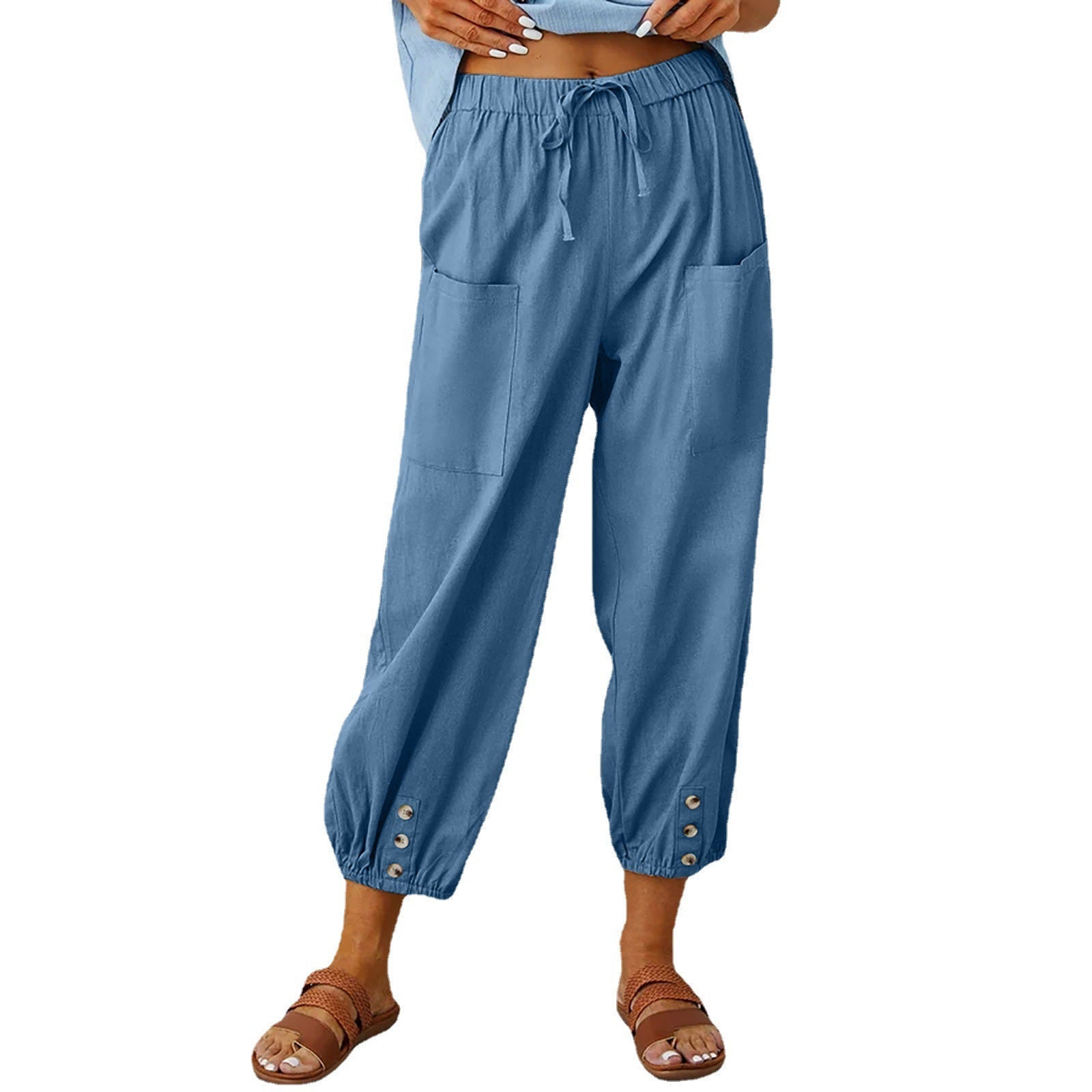 Damen Freizeithose mit elastischem Bund und praktischen Taschen R&B