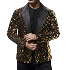 Herren eleganter Pailletten-Blazer mit luxuriösem Design R&B