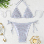 Damen Triangel-Bikini-Set mit floralem Muster und hochwertigen BindR&Bändern R&B